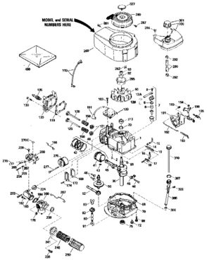 Replacement Parts Diagram and Parts List for 143434312  Craftsman Engine