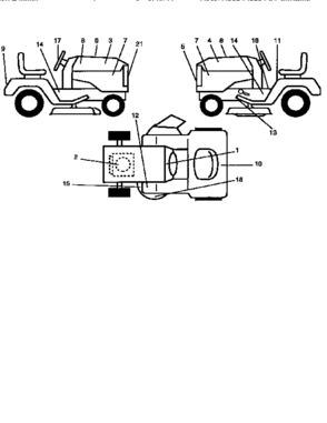 Decals Diagram and Parts List for 917256810  Craftsman Lawn Tractor