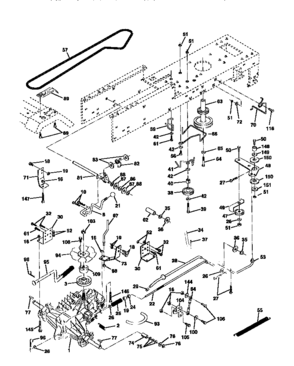 Drive Diagram and Parts List for 917270622  Craftsman Lawn Tractor