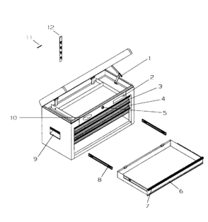 Toolbox Diagram and Parts List for 706659023  Craftsman Tool Stand & Cart