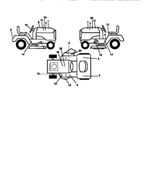 Decals Diagram and Parts List for 917256571  Craftsman Lawn Tractor