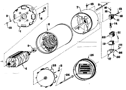 Generator Diagram and Parts List for 5803197-2  Craftsman Generator