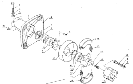 Clutch Assembly Diagram and Parts List for 271281611  Craftsman Trimmer