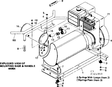 Mounting Base & Handle Diagram and Parts List for 580321940  Craftsman Engine