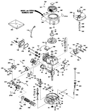 Replacement Parts Diagram and Parts List for 143424302  Craftsman Engine