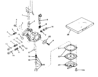 Carburetor Diagram and Parts List for 200193162  Craftsman Engine