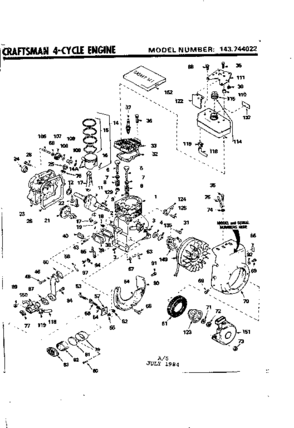 Part Location Diagram of 34736 Tecumseh Crankshaft Assembly.