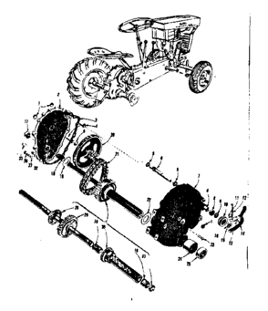 Transmission Diagram and Parts List for 917606A89  Craftsman Lawn Tractor