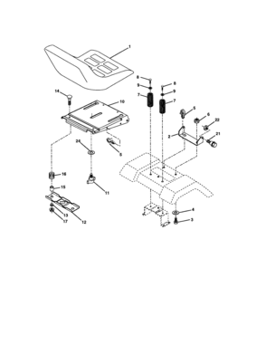 Seat Assembly Diagram and Parts List for 917273790  Craftsman Lawn Tractor