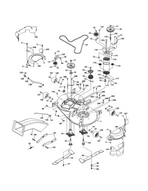 Mower Deck Diagram and Parts List for 917989800  Craftsman Lawn Tractor
