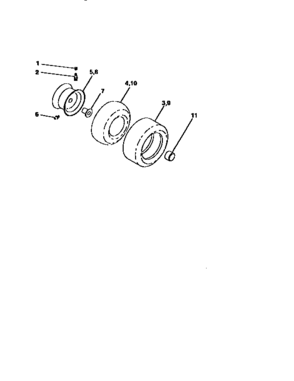 Wheels And Tires Diagram and Parts List for 917258504  Craftsman Lawn Tractor