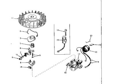 Magneto No. 610690 Diagram and Parts List for 143544012  Craftsman Engine