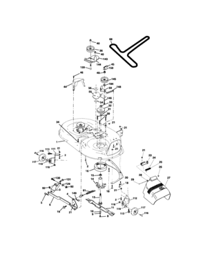 Mower Deck Diagram and Parts List for 917275631  Craftsman Lawn Tractor
