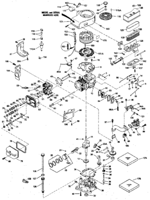 Replacement Parts Diagram and Parts List for 143396062  Craftsman Engine
