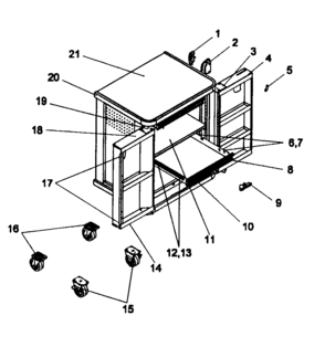 Cabinet Parts Diagram and Parts List for 706592710  Craftsman Tool Stand & Cart