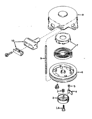 Rewind Starter Diagram and Parts List for 143576132  Craftsman Engine