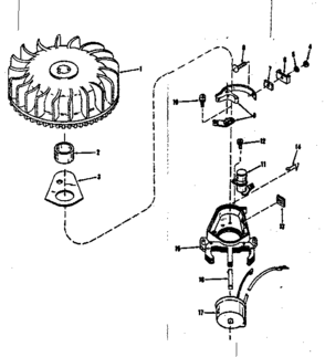 Magneto (wico Fw-2617) Diagram and Parts List for 14320400  Craftsman Engine