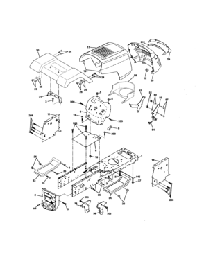 Chassis And Enclosures Diagram and Parts List for 917271554  Craftsman Lawn Tractor