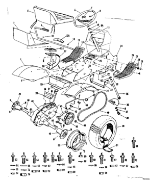 Steering Assembly Diagram and Parts List for 91725550  Craftsman Lawn Tractor