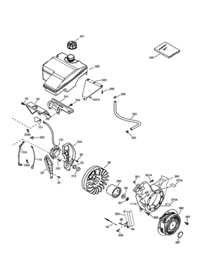 Tank/flywheel/starter Diagram and Parts List for 143016005  Craftsman Engine