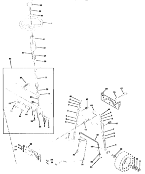 Steering Assembly Diagram and Parts List for 917258070  Craftsman Lawn Tractor