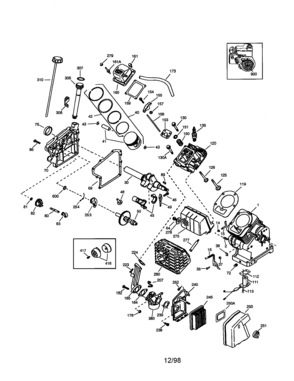 Craftsman 4-cycle Engine Diagram and Parts List for 143996001  Craftsman Engine