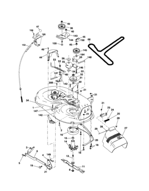 Mower Deck Diagram and Parts List for 917253281  Craftsman Lawn Tractor