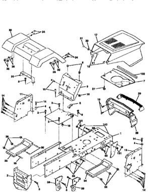 Chassis And Enclosures Diagram and Parts List for 917256830  Craftsman Lawn Tractor