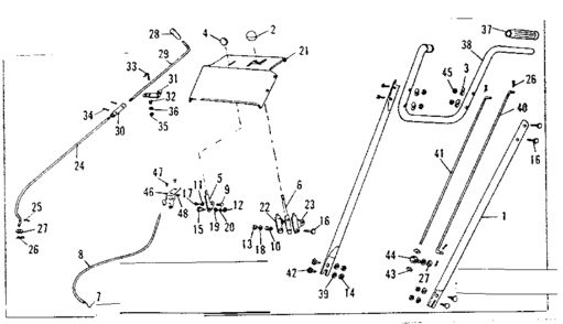 Handle Assembly Diagram and Parts List for 53682227  Craftsman Snow Blower