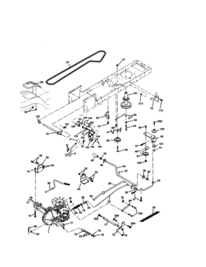 Drive Diagram and Parts List for 917277220  Craftsman Lawn Tractor