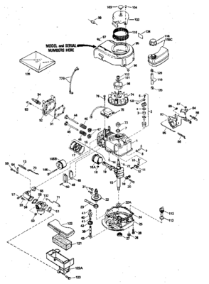 Replacement Parts Diagram and Parts List for 143391022  Craftsman Engine