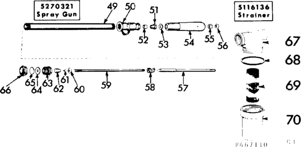 Spray Gun And Strainer Diagram and Parts List for 471467110  Craftsman Pressure Washer