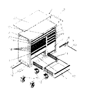 Cabinet Parts Diagram and Parts List for 706593062  Craftsman Tool Stand & Cart