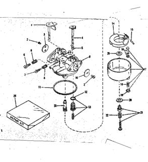 Carburetor No. 29993 (lmg-154) Diagram and Parts List for 143105061  Craftsman Engine