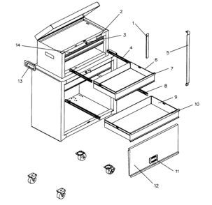 Tool Chest Diagram and Parts List for 706615500  Craftsman Tool Stand & Cart