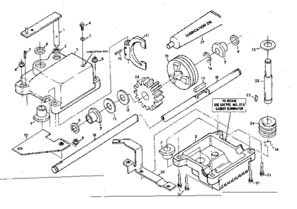 Gear Case Assembly Diagram and Parts List for 131974400  Craftsman Lawn Mower