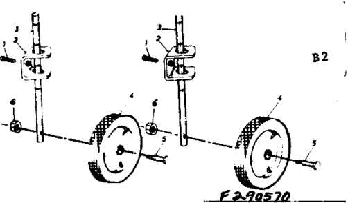 Wheel Assembly Diagram and Parts List for 917290570  Craftsman Tiller