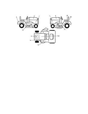 Decals Diagram and Parts List for 917287073  Craftsman Lawn Tractor