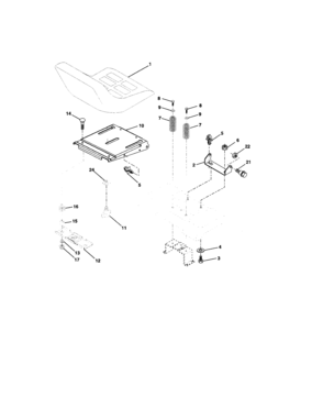 Seat Assembly Diagram and Parts List for 917273392  Craftsman Lawn Tractor