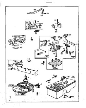 Carburetor No. 92502-3152-01 Diagram and Parts List for 50092502  Craftsman Engine