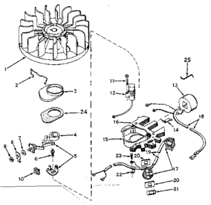 Alternator Magneto Diagram and Parts List for 143586232  Craftsman Engine