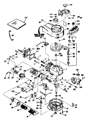 Engine Diagram and Parts List for 143374032  Craftsman Engine