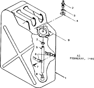 Auxiliary Fuel Tank Diagram and Parts List for 580327211  Craftsman Engine