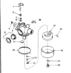 Carburetor No. 632387 Diagram and Parts List for 143384032  Craftsman Engine