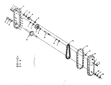 Transmission - Tine Diagram and Parts List for 917299681  Craftsman Tiller