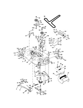 Mower Deck Diagram and Parts List for 917273649  Craftsman Lawn Tractor