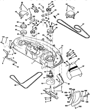 Mower Deck Diagram and Parts List for 917256661  Craftsman Lawn Tractor