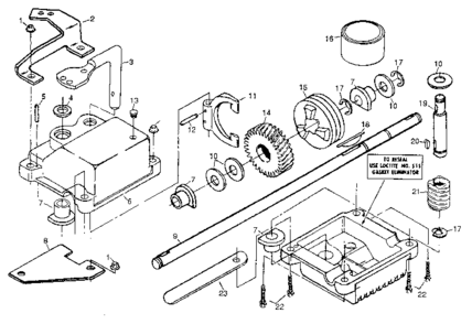 Gear Case Assembly Part No. 751001 Diagram and Parts List for 917372580  Craftsman Lawn Mower