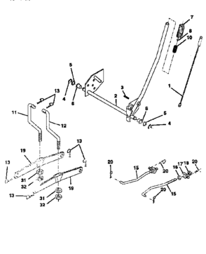 Lift Diagram and Parts List for 917252511  Craftsman Lawn Tractor