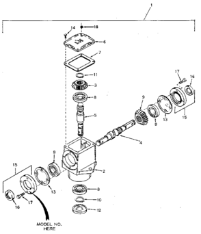 Gear Box Diagram and Parts List for 842240742  Craftsman Snow Blower